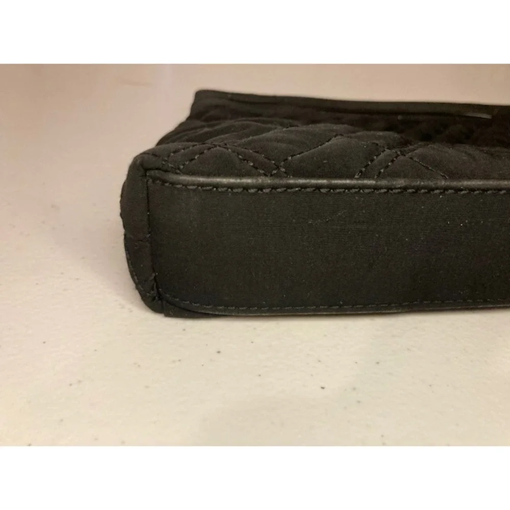 Vera Bradley Quilted Hand Held Purse Clutch Coffee Black with Zebra Print Lining